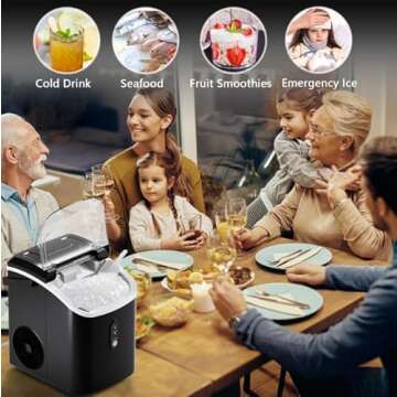 Kndko Nugget Ice Maker Countertop, Portable Crushed Pebble Ice Machine, Self Cleaning Ice Makers with One-Click Operation, Soft Chewable Ice in 6 Mins, 35Lbs/24H with Ice Scoop for Home Bar Camping RV
