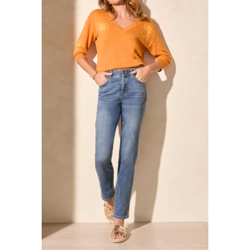 Tribal Women's Eco-Friendly Curvy Straight Denim Pants