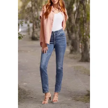 Tribal Women's Eco-Friendly Curvy Straight Denim Pants