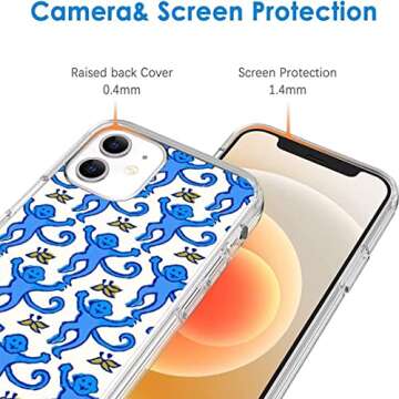 ZackLi iPhone 11 Phone Case - Cute Monkeys & Shockproof Design