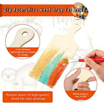 Marsui 12 Pieces Mini Wooden Cutting Board St Patrick's Day DIY Chopping Board with Handle Craft Cooked Food Tray for Home Kitchen Cooking Vegetables Decor(9.4 x 3.5 Inch)