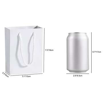 Sdootjewelry White Gift Bags - 50 Pcs Kraft Paper Bags with Handles for Gifts