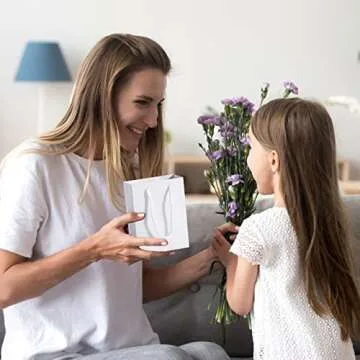 Sdootjewelry White Gift Bags - 50 Pcs Eco-Friendly Kraft Bags