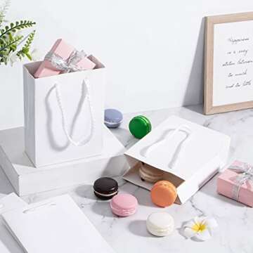 Sdootjewelry White Gift Bags - 50 Pcs Eco-Friendly Kraft Bags