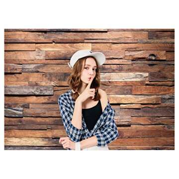 Vintage Rustic Dark Wood Backdrop 7x5ft for Photo Props