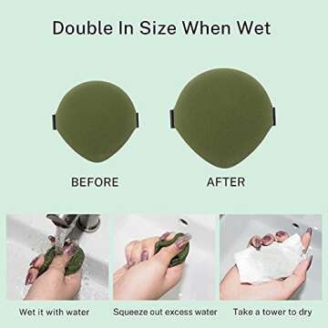 Marx Makeup Sponge, Teardrop Blending Sponge, Latex-Free Foundation Sponge for Liquid, Cream, and Powder, Wet and Dry Dual Use, Powder Puff for All Types of Skin, 7pcs