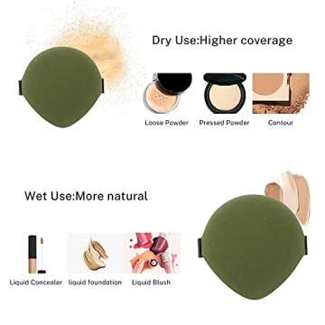 Marx Makeup Sponge, Teardrop Blending Sponge, Latex-Free Foundation Sponge for Liquid, Cream, and Powder, Wet and Dry Dual Use, Powder Puff for All Types of Skin, 7pcs