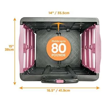 Durable Ultra-Slim Rolling Collapsible Utility Cart - Pink & Black