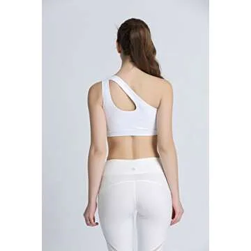 Bakerdani Women's One Shoulder Sports Bra Sexy Cute Yoga Running Bras