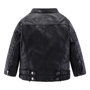 Mud Kingdom Little Girls Leather Jacket Collar Motorcycle Outerwear Pink 5T