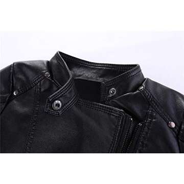 Mud Kingdom Little Girls Leather Jacket Collar Motorcycle Outerwear Pink 5T