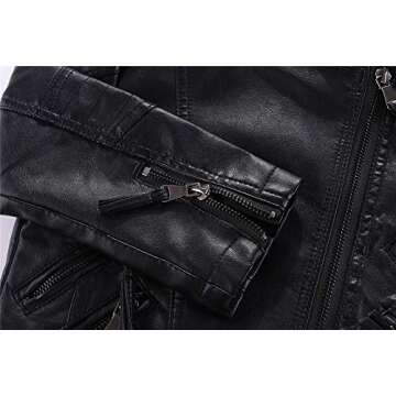 Mud Kingdom Little Girls Leather Jacket Collar Motorcycle Outerwear Pink 5T