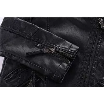 Mud Kingdom Little Girls Leather Jacket Collar Motorcycle Outerwear Pink 5T