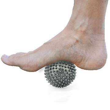 EKEYUP Spiky Massage Ball Roller,Trigger Point Foot Massager, Deep Tissue Stress Therapy Tools - Acupressure, Reflexology, Plantar Fasciitis, Release Roller-3.5inch