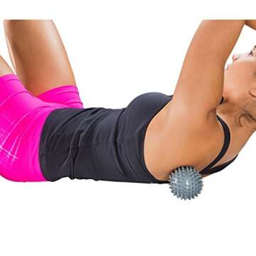 EKEYUP Spiky Massage Ball Roller,Trigger Point Foot Massager, Deep Tissue Stress Therapy Tools - Acupressure, Reflexology, Plantar Fasciitis, Release Roller-3.5inch
