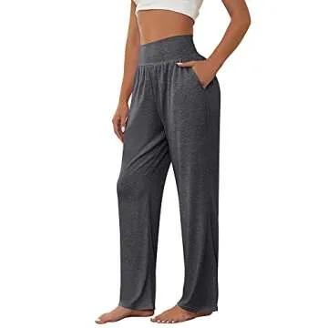 Neer 3 Pcs Women's Wide Leg Yoga Pant Comfy Loose Sweatpants High Waist Lounge Casual Athletic, Workout Joggers (Black, Dark Gray, Pink,Xx-Large)