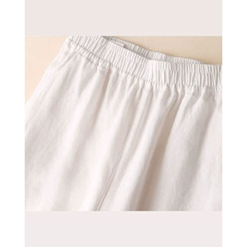 Aeneontrue Women's Stylish Wide Leg Linen Pants