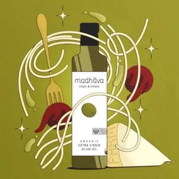 Madhava Organic Olive Oil, 1L Tin, 100% Pure, Single Source, Traceable, Cold Extracted, Non-Gmo, No Pesticides, Gluten Free, Vegan, Kosher, Extra Virgin, 33.8 Fl Oz