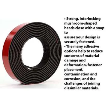 3M Dual Lock Reclosable Fasteners, Heavy Duty, Clear, TB3870/SJ3870, 1 in x 10 ft Mated Strip, Industrial Use, Indoor/Outdoor, Great for Metal, Acrylic, PC, ABS, Powder Coated Paints