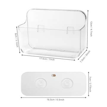 CGBE 2 Packs Cabinet Door Organizer, Acrylic Adhesive Shelf Wall Mounted Storage, Self Adhesive Shower Shelves Without Drilling, Automatic Draining Clear Shower Organizer for Bathroom