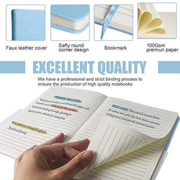 EMOMAS Sky Blue Lined Journal Notebook - 160 Pages