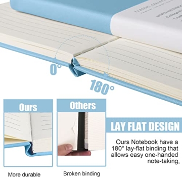 EMOMAS Sky Blue Lined Journal Notebook - 160 Pages