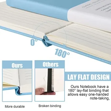 EMOMAS Sky Blue Lined Journal Notebook - 160 Pages