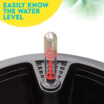 Gray Bunny 10” Self-Watering Hanging Planter Basket System 2pk, Water Reservoir, Fill Indicator and Chain Hook – Rattan Style Brown Resin for Home, Garden, Porch, Balcony or Indoor Tabletop