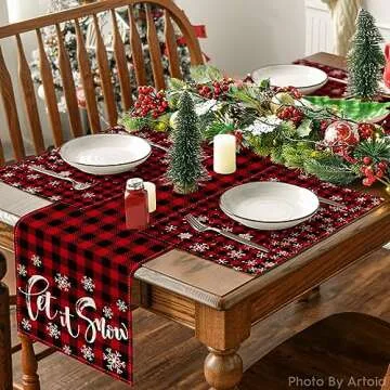 Artoid Mode Buffalo Plaid Christmas Placemats Set for Dining