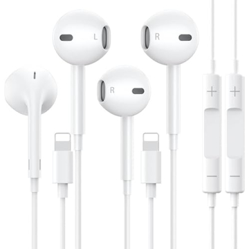 2 Packs iPhone Wired Earbuds with Microphone