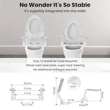 Durable Toilet Rails for Seniors and Elderly Safety