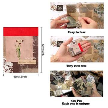 Draupnir 366pcs Vintage Scrapbook Paper,Junk Journaling Scrapbooking Supplies Craft Kits for Bullet ...