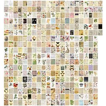 Draupnir 366pcs Vintage Scrapbook Paper,Junk Journaling Scrapbooking Supplies Craft Kits for Bullet Journal Planners Aesthetic Room Decor Wall Notebook Collage Album Cottagecore