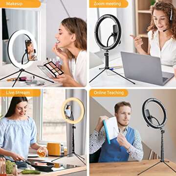 Wonew 80 Led Selfie Light with Phone Clip, LED Video Camera Light, Phone Light for Picture, 2000mAh Rechargeable Fill Light for iPad/Laptop/TikTok/Makeup/Vlog (10")