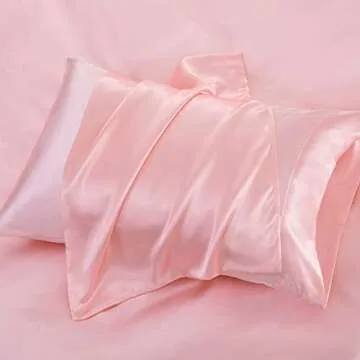 Luxury Satin Sheets Set for King Size Bed – Blush Pink