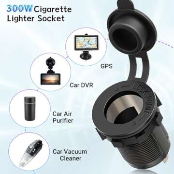 Qidoe 12V Splitter 78W USB Car Charger with Switch