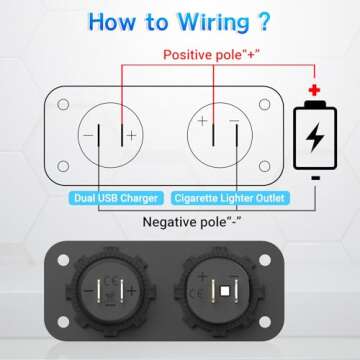 Qidoe 12V Splitter 78W USB Car Charger with Switch