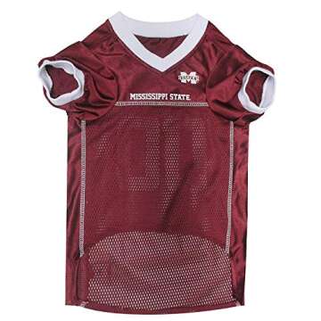 Pets First NCAA College Mississippi State Bulldogs Mesh Jersey for DOGS & CATS, Size Medium, Licensed Dog Jersey with your Favorite Football/Basketball College Team