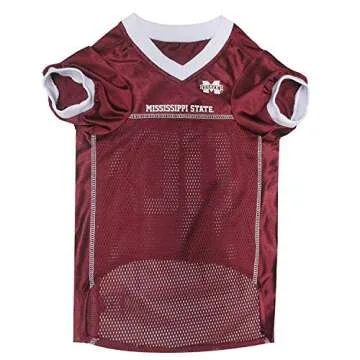 Pets First NCAA College Mississippi State Bulldogs Mesh Jersey for DOGS & CATS, Size Medium, Licensed Dog Jersey with your Favorite Football/Basketball College Team