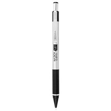 Zebra Pen M-301 Mechanical Pencil, Stainless Steel Barrel, Fine Point, 0.5mm, Black Grip, 2 Count (Pack of 1)