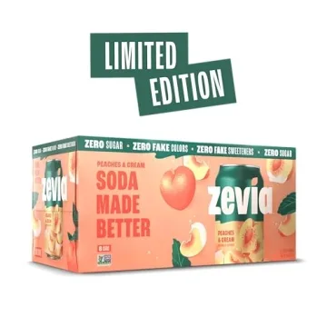 Zevia Zero Sugar Peaches & Cream Soda, 8-Pack Cans