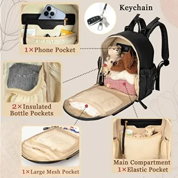 Elegant Miss Fong Mini Diaper Bag Backpack for Moms