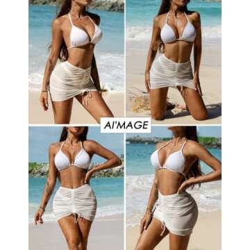 AI'MAGE 2-Piece Mesh Bikini Cover Ups for Women