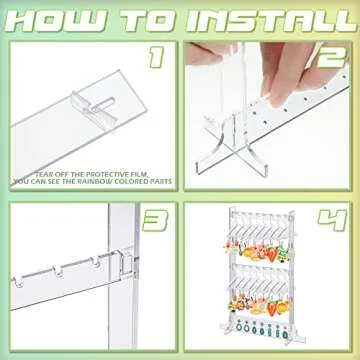 BBTO Earring Hangers Holder Organizer Mini Earring Necklace Coat Hanger Acrylic Rack Jewelry Stand Earring Display Stand for Women Ear Stud for Mother's Gift(Transparent)