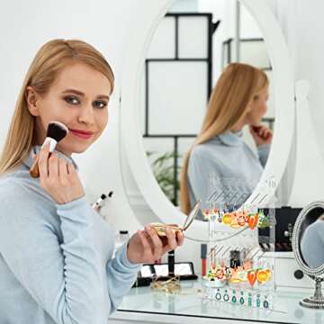 BBTO Earring Hangers Holder Organizer Mini Earring Necklace Coat Hanger Acrylic Rack Jewelry Stand Earring Display Stand for Women Ear Stud for Mother's Gift(Transparent)