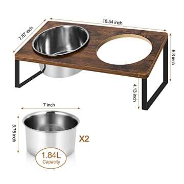 Dog Bowls Elevated, Large Raised Dog Bowl Stand for Large Medium Small Size Dogs, Non-Slip Pet Feedi...