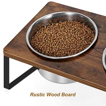 Dog Bowls Elevated, Large Raised Dog Bowl Stand for Large Medium Small Size Dogs, Non-Slip Pet Feeding Station with Stainless Steel Food Water Bowl Set