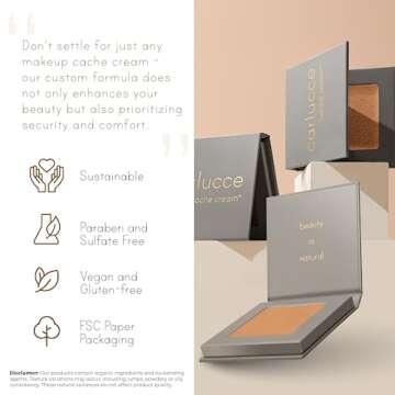 Carlucce Cache Cream 3-in-1 Makeup Color Palette, Faultless - Foundation, Concealer & Primer, Medium - Full Coverage, Natural Finish, Cruelty Free