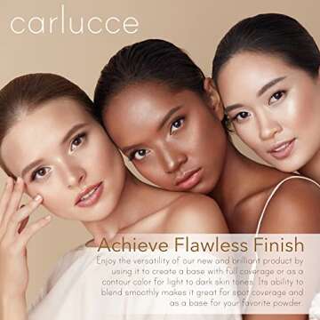 Carlucce Cache Cream 3-in-1 Makeup Color Palette, Faultless - Foundation, Concealer & Primer, Medium - Full Coverage, Natural Finish, Cruelty Free