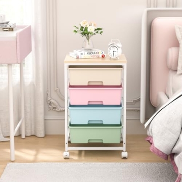 SYKIARIOL Rolling Storage Cart with 4 Drawers for All Spaces